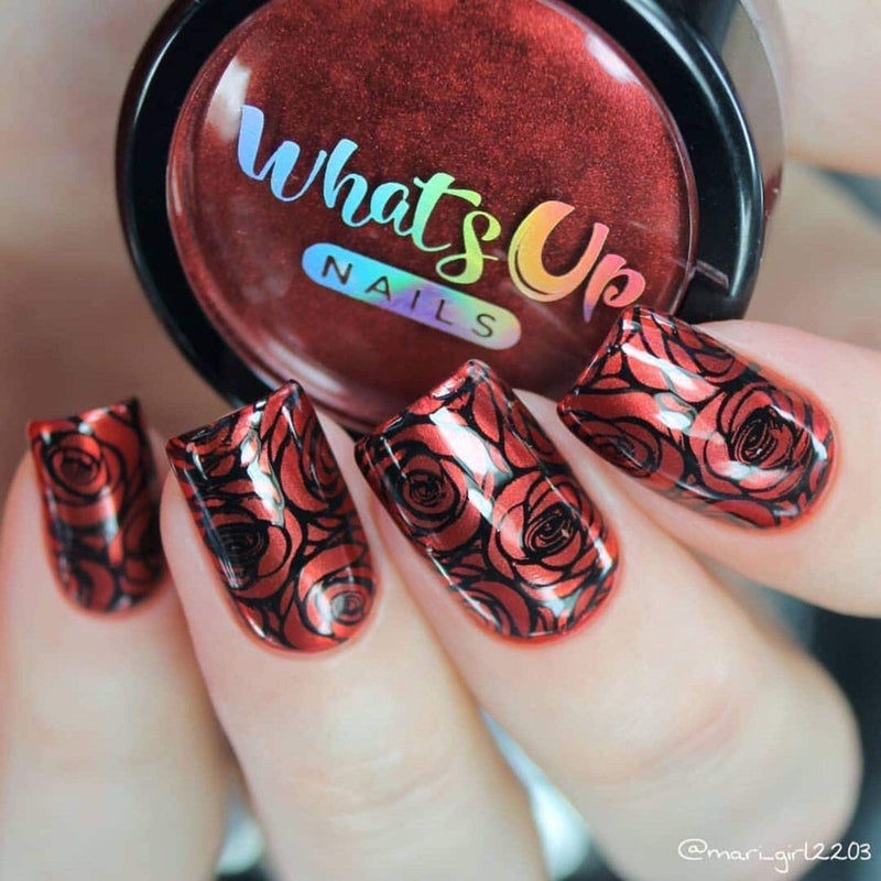Whats Up Nails - Fire Red Chrome Powder For Mirror Nails - Image 3